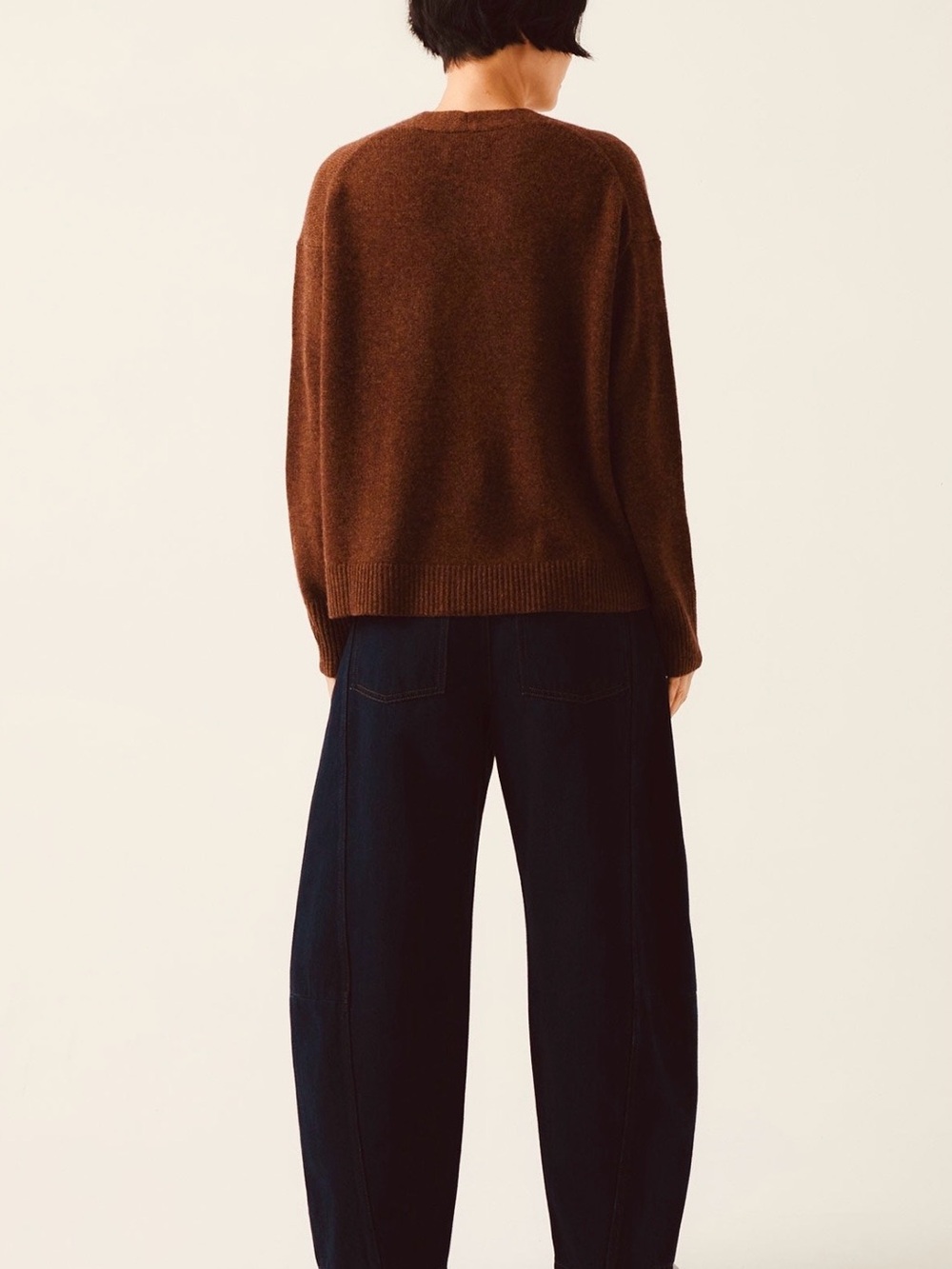 Toast Ffion Wool Cashmere Boxy Cardigan Sweater Pecan Brown Sz XXS - Picture 5 of 9